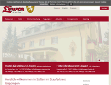 Tablet Screenshot of loewen-hotel.de
